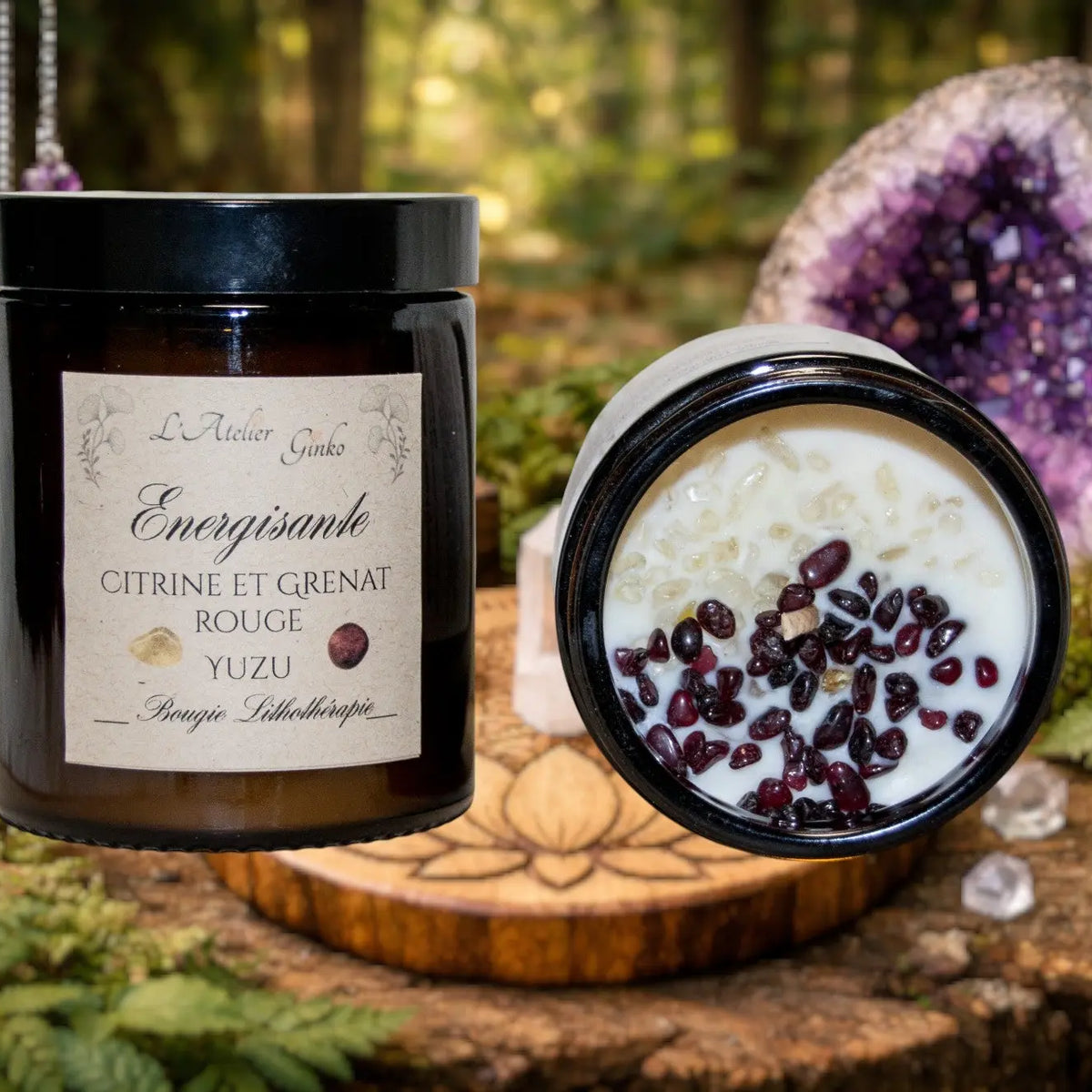 Bougie parfumée Lithothérapie Energisante - L'Atelier Ginko - Boutique en Ligne