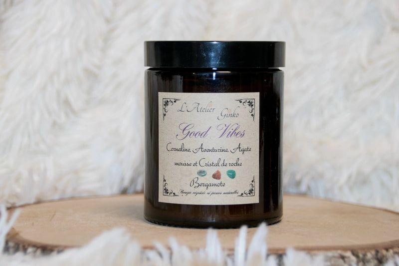 Bougie parfumée Lithothérapie Good Vibes L'Atelier Ginko - Boutique en Ligne