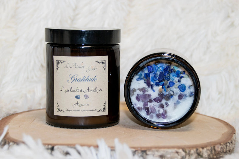 Bougie parfumée Lithothérapie Gratitude L'Atelier Ginko - Boutique en Ligne