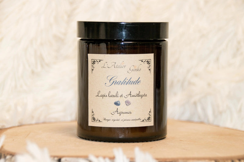 Bougie parfumée Lithothérapie Gratitude L'Atelier Ginko - Boutique en Ligne