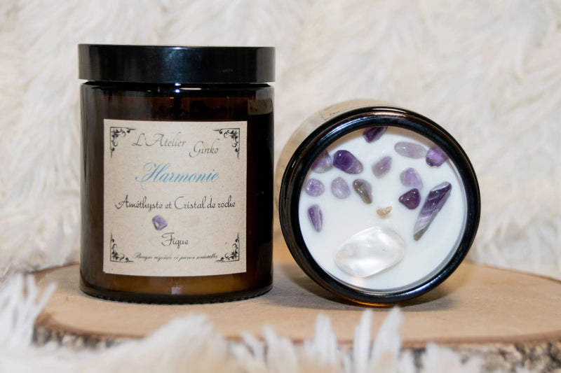 Bougie parfumée Lithothérapie Harmonie L'Atelier Ginko - Boutique en Ligne