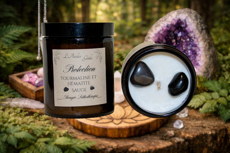 Bougie parfumée Lithothérapie Protection - L'Atelier Ginko - Boutique en Ligne