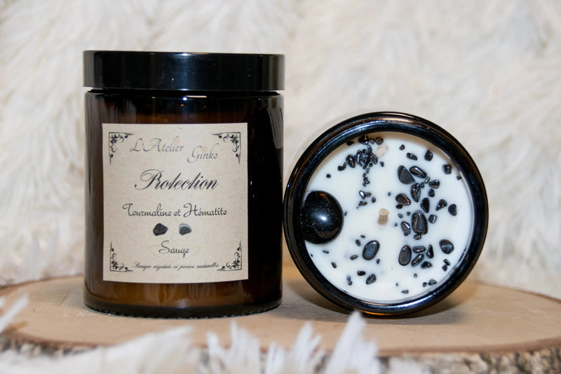 Bougie parfumée Lithothérapie Protection L'Atelier Ginko - Boutique en Ligne