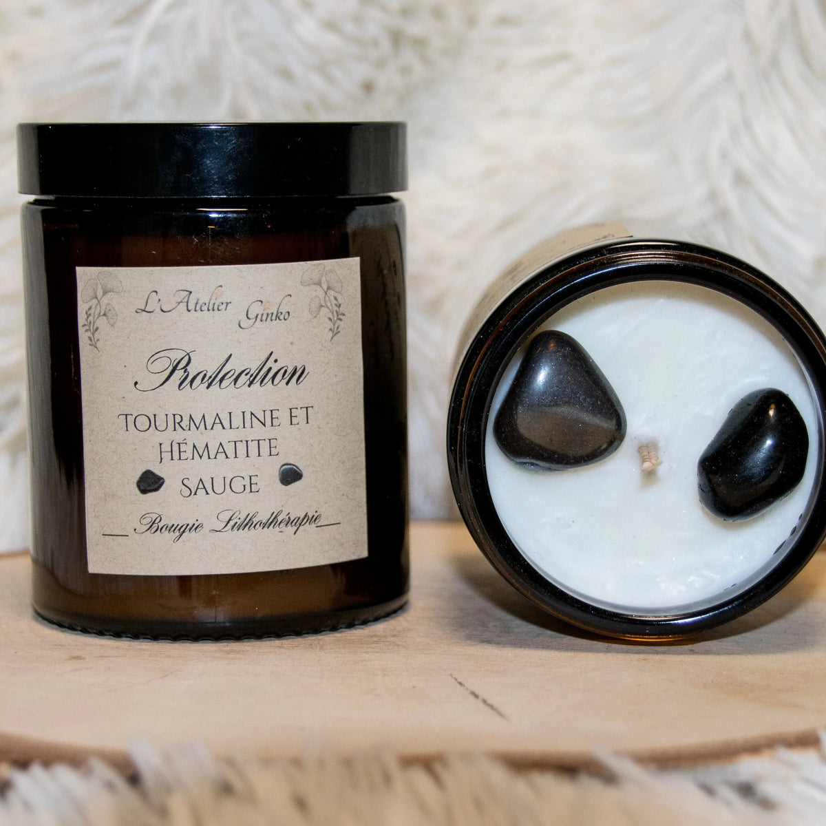 Bougie parfumée Lithothérapie Protection - L'Atelier Ginko - Boutique en Ligne