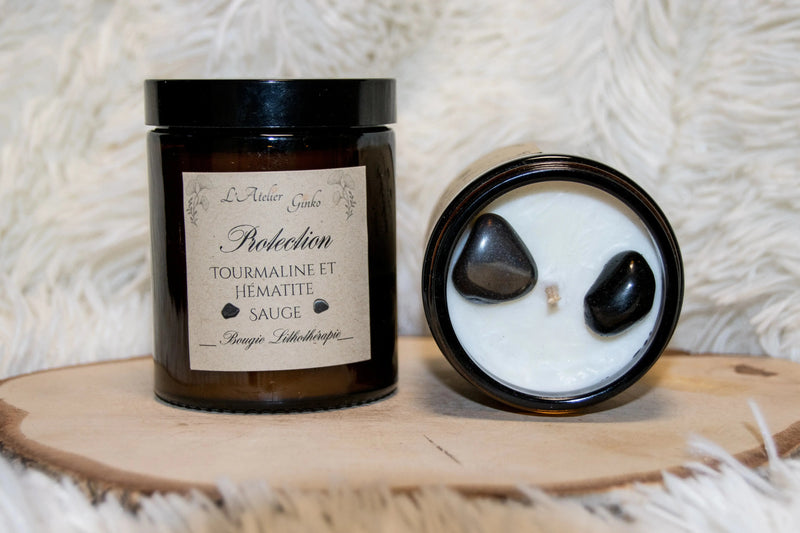 Bougie parfumée Lithothérapie Protection - L'Atelier Ginko - Boutique en Ligne