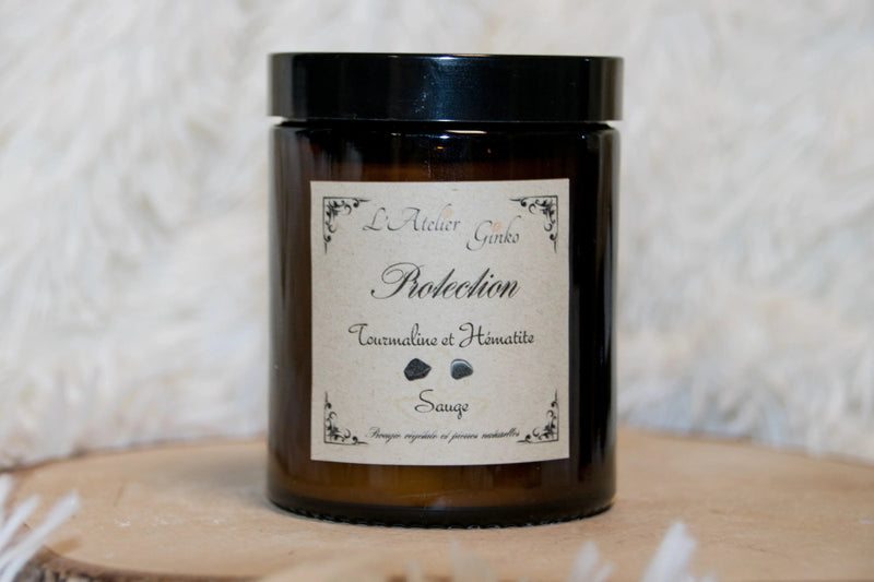 Bougie parfumée Lithothérapie Protection L'Atelier Ginko - Boutique en Ligne