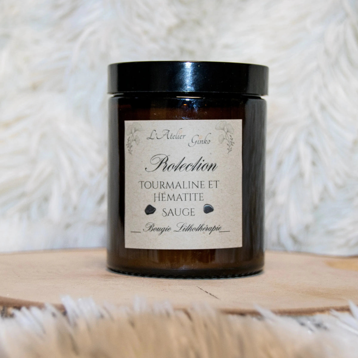 Bougie parfumée Lithothérapie Protection - L'Atelier Ginko - Boutique en Ligne