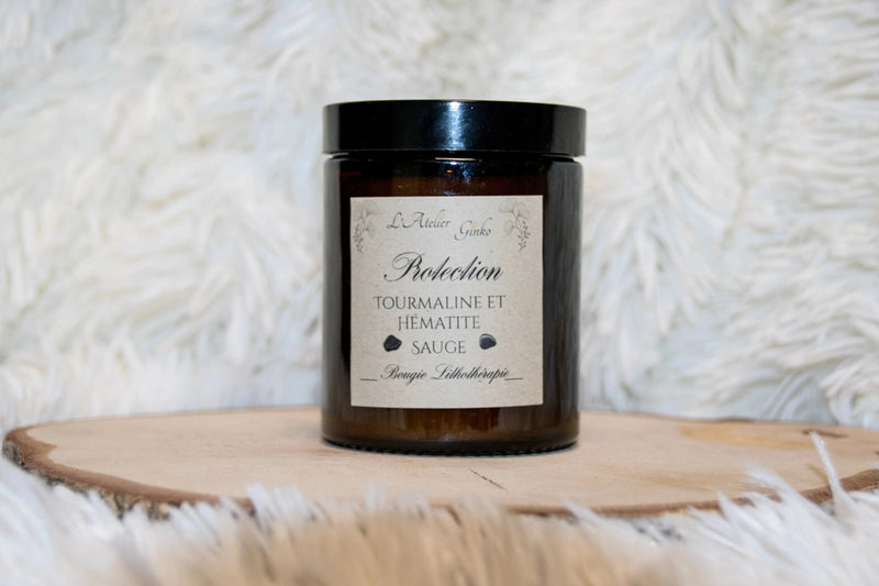 Bougie parfumée Lithothérapie Protection - L'Atelier Ginko - Boutique en Ligne