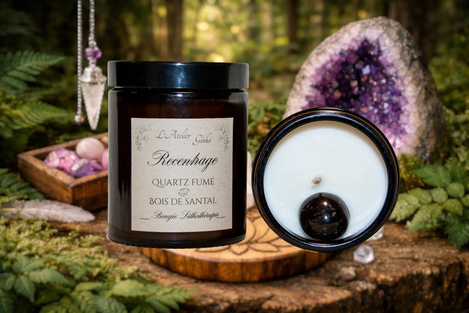 Bougie parfumée Lithothérapie Recentrage - L'Atelier Ginko - Boutique en Ligne