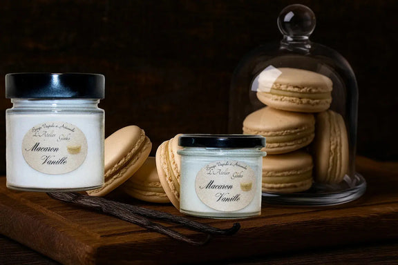 Bougie parfumée Macaron Vanille L'Atelier Ginko - Boutique en Ligne