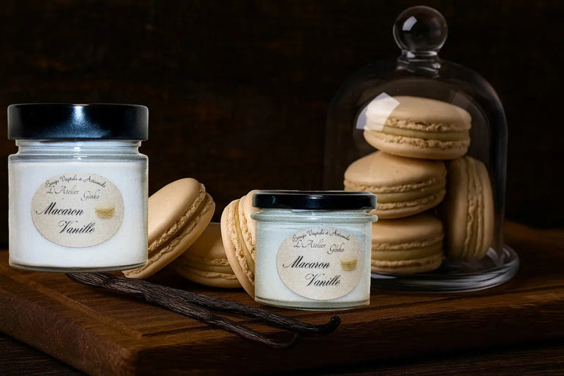 Bougie parfumée Macaron Vanille L'Atelier Ginko - Boutique en Ligne