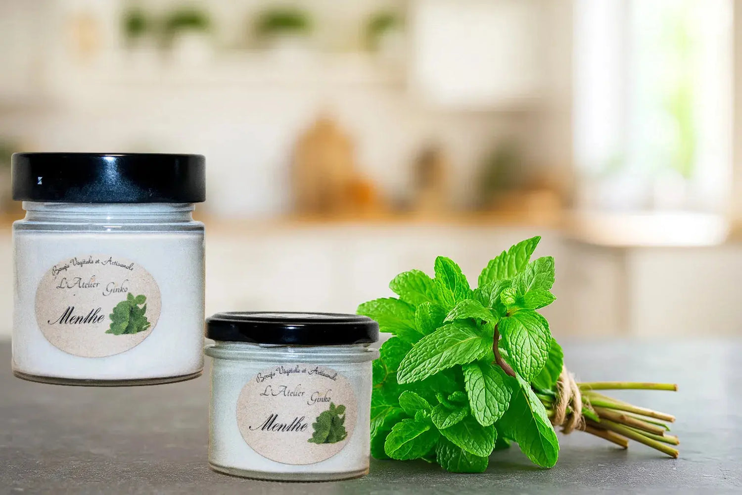 Bougie parfumée Menthe L'Atelier Ginko - Boutique en Ligne