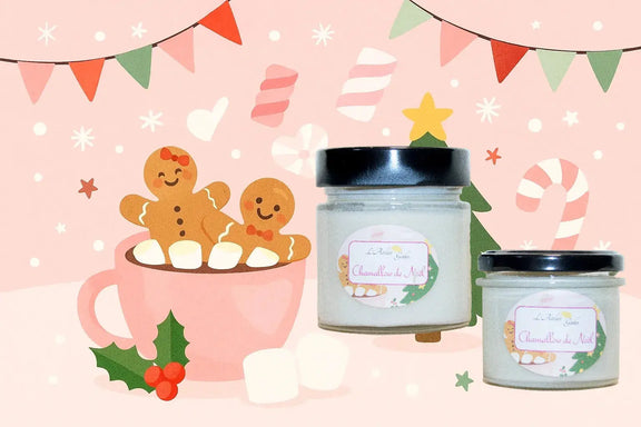 Bougie parfumée Chamallow de Noël - L'Atelier Ginko - Boutique en Ligne