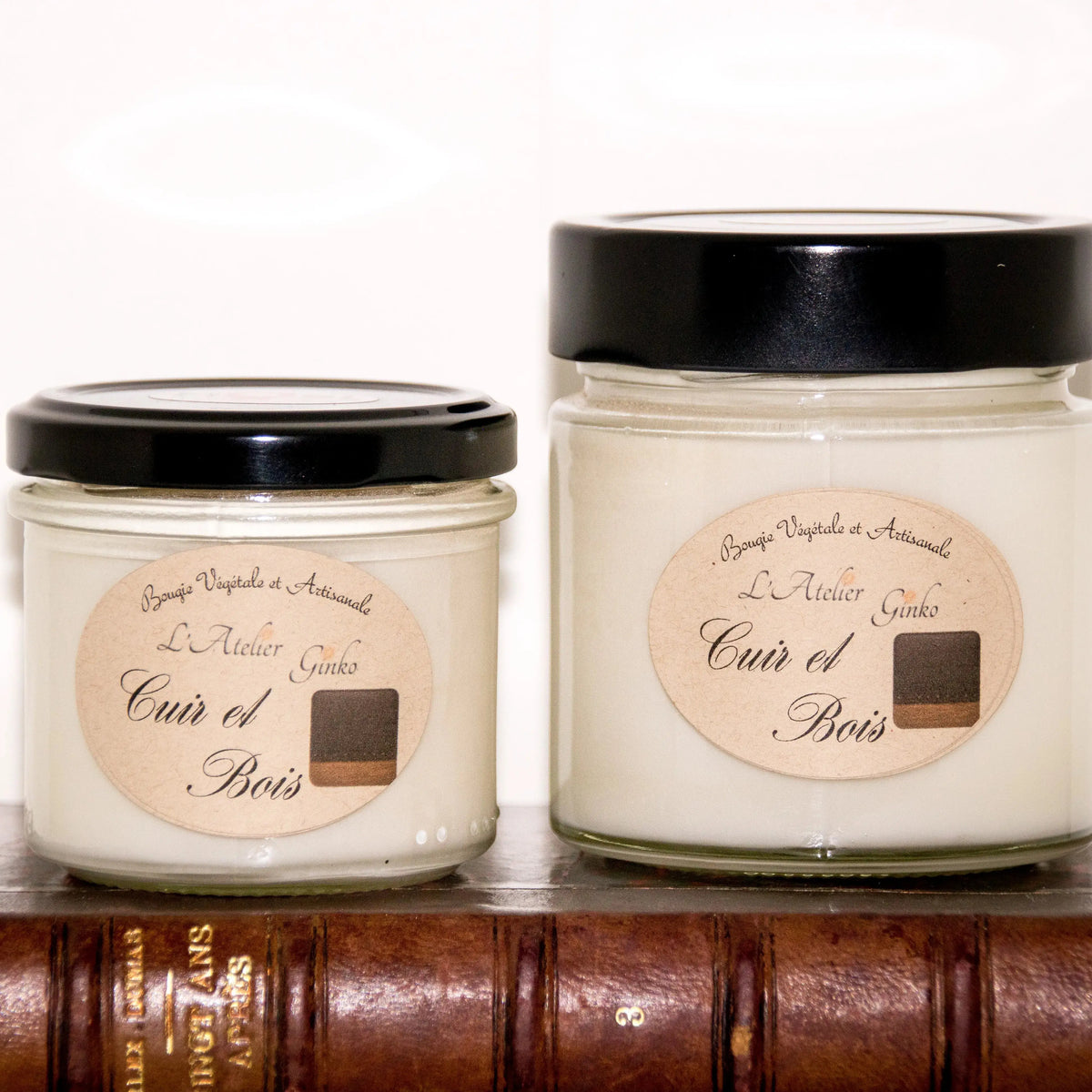 Bougie parfumée Cuir et bois L'Atelier Ginko - Boutique en Ligne