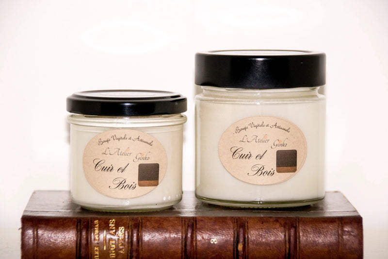 Bougie parfumée Cuir et bois L'Atelier Ginko - Boutique en Ligne