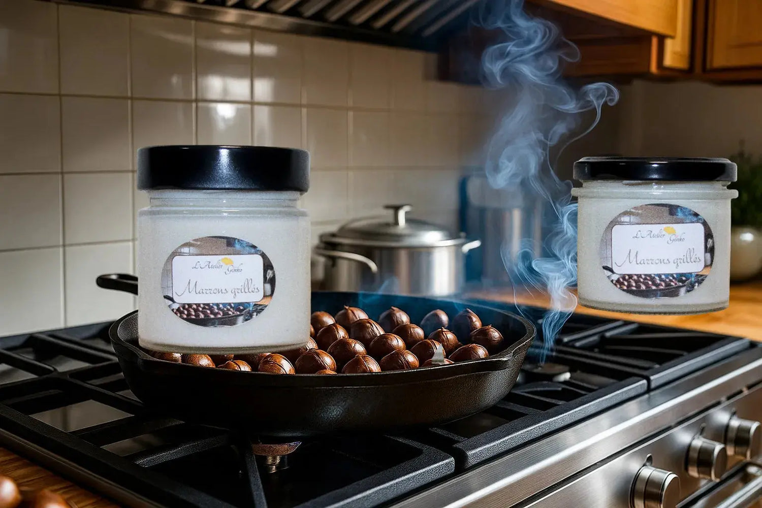 Bougie parfumée Marrons Grillés - L'Atelier Ginko - Boutique en Ligne