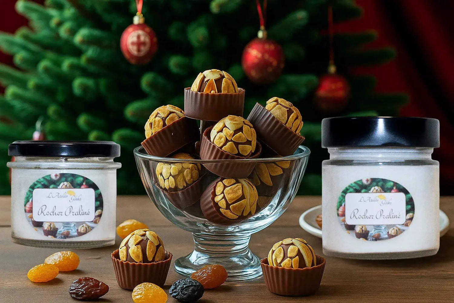 Bougie parfumée Rocher praliné - L'Atelier Ginko - Boutique en Ligne