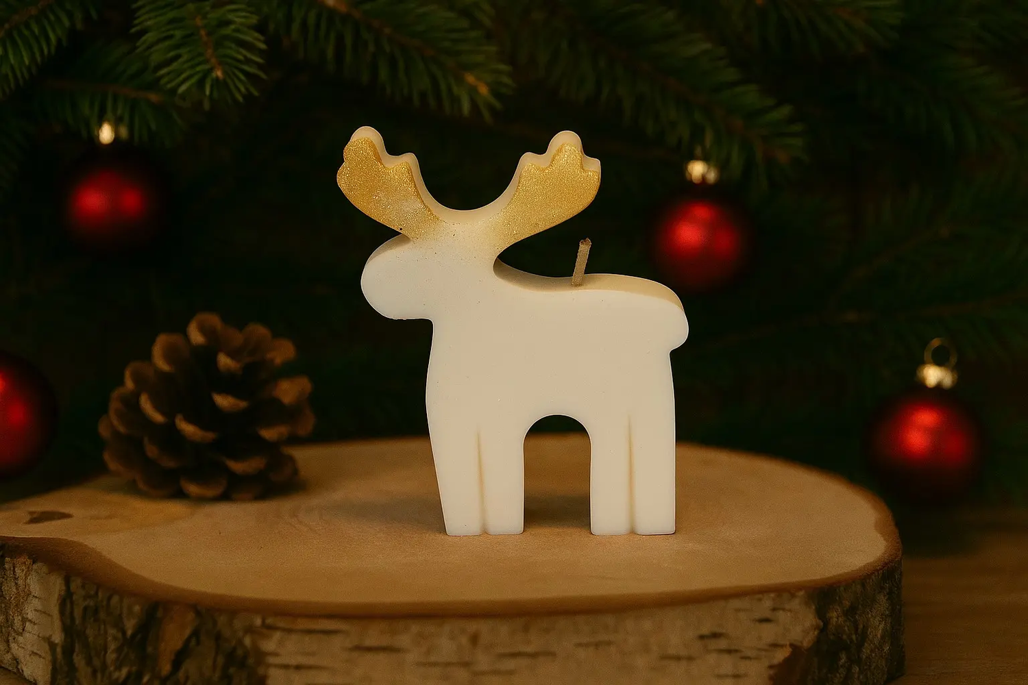 Bougie Renne de Noël - L'Atelier Ginko - Boutique en Ligne