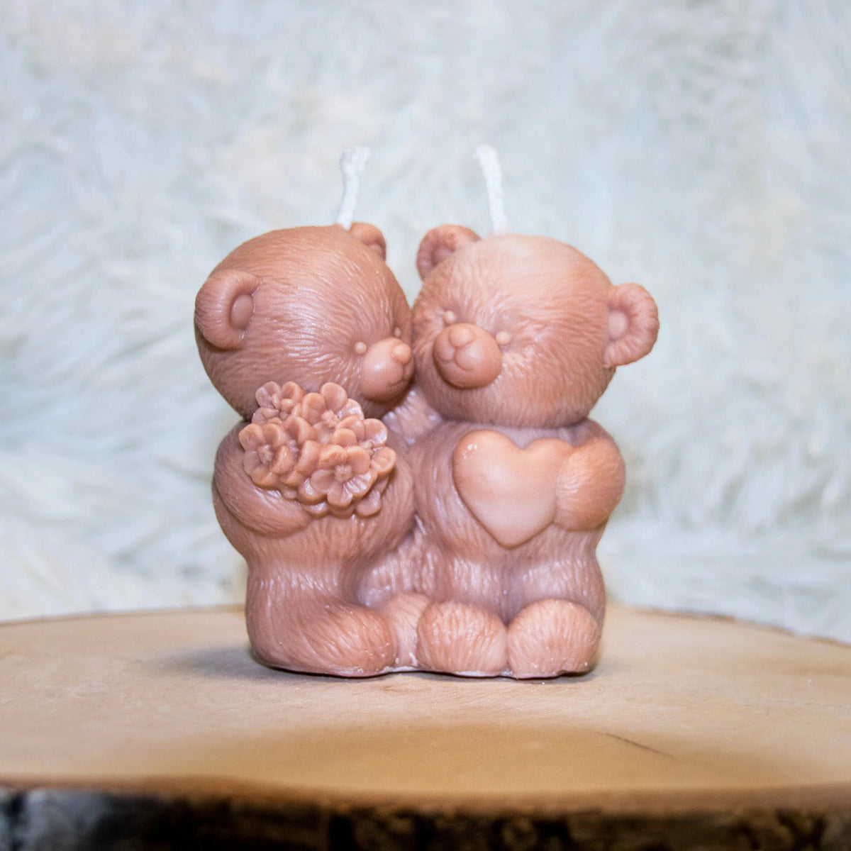 Bougie artisanale mariage Couple Ours L'Atelier Ginko - Boutique en Ligne