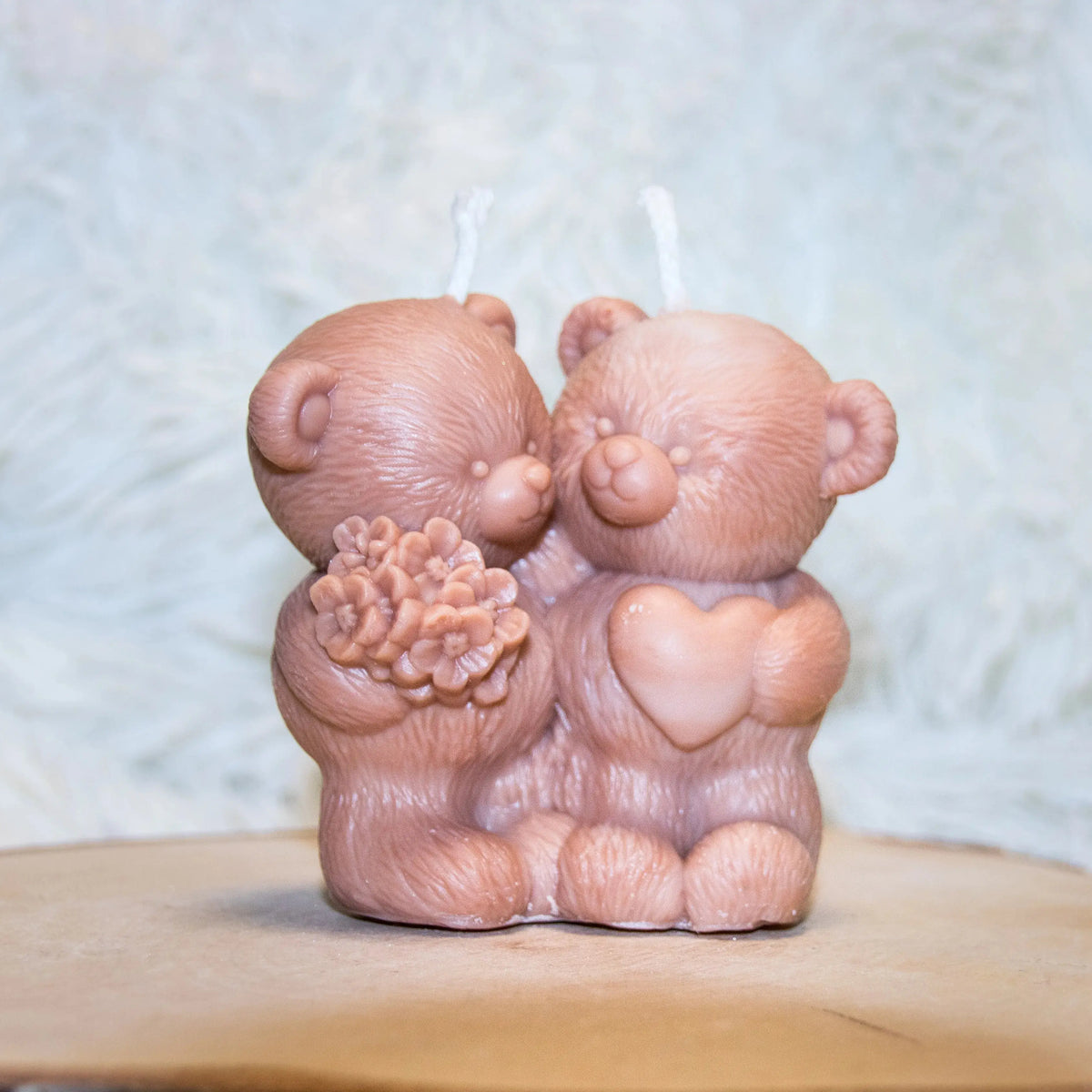 Bougie artisanale mariage Couple Ours L'Atelier Ginko - Boutique en Ligne