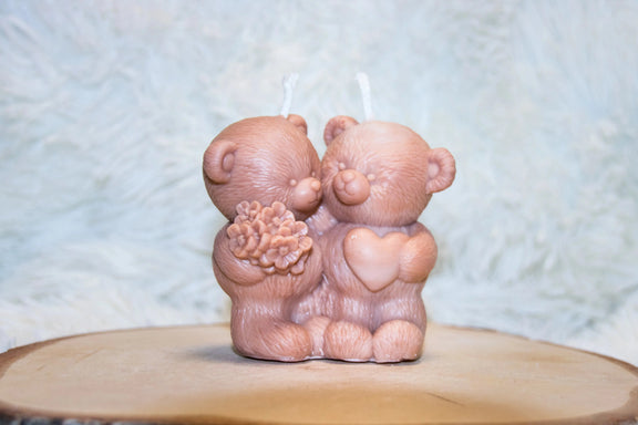 Bougie artisanale mariage Couple Ours L'Atelier Ginko - Boutique en Ligne