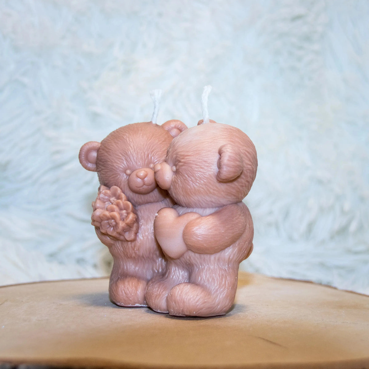 Bougie artisanale mariage Couple Ours L'Atelier Ginko - Boutique en Ligne