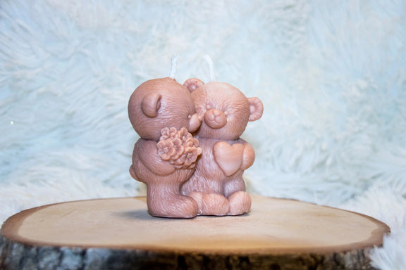 Bougie artisanale mariage Couple Ours L'Atelier Ginko - Boutique en Ligne