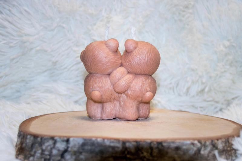 Bougie artisanale mariage Couple Ours L'Atelier Ginko - Boutique en Ligne