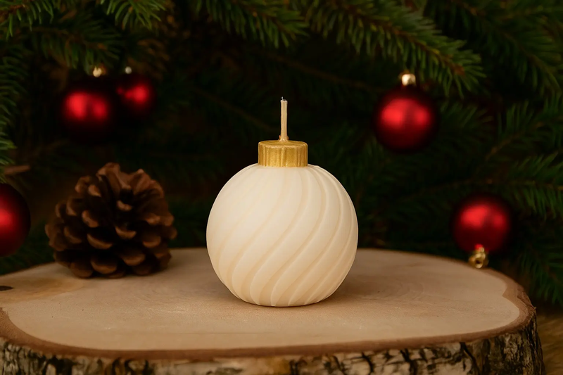 Bougie Boule de Noël - L'Atelier Ginko - Boutique en Ligne