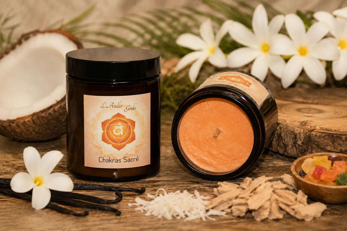 Bougie parfumée Chakras Sacré SVĀRA L'Atelier Ginko - Boutique en Ligne