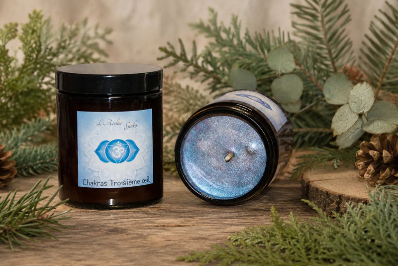 Bougie parfumée Chakras Troisième Œil AJNA L'Atelier Ginko - Boutique en Ligne