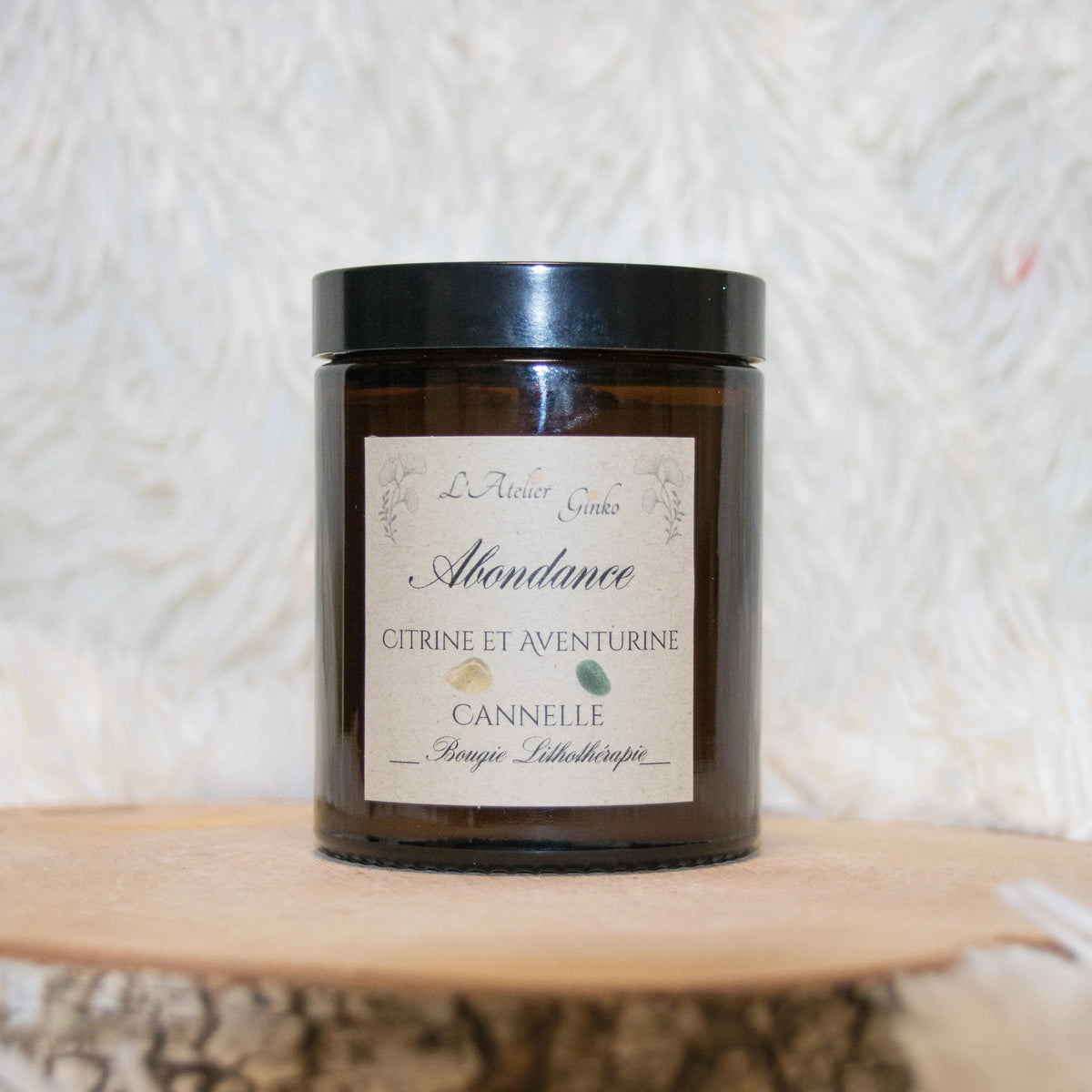 Bougie parfumée Lithothérapie Abondance - L'Atelier Ginko - Boutique en Ligne