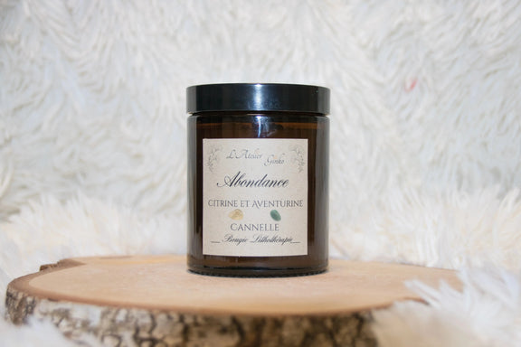 Bougie parfumée Lithothérapie Abondance - L'Atelier Ginko - Boutique en Ligne