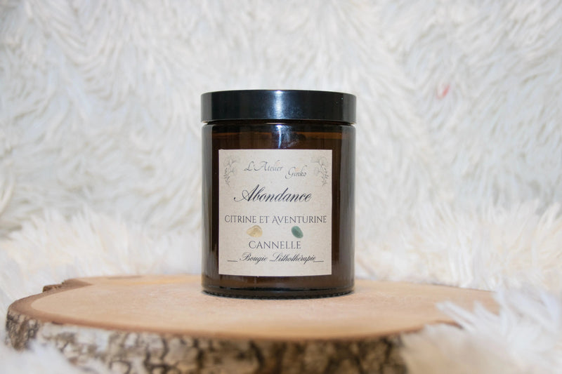 Bougie parfumée Lithothérapie Abondance - L'Atelier Ginko - Boutique en Ligne