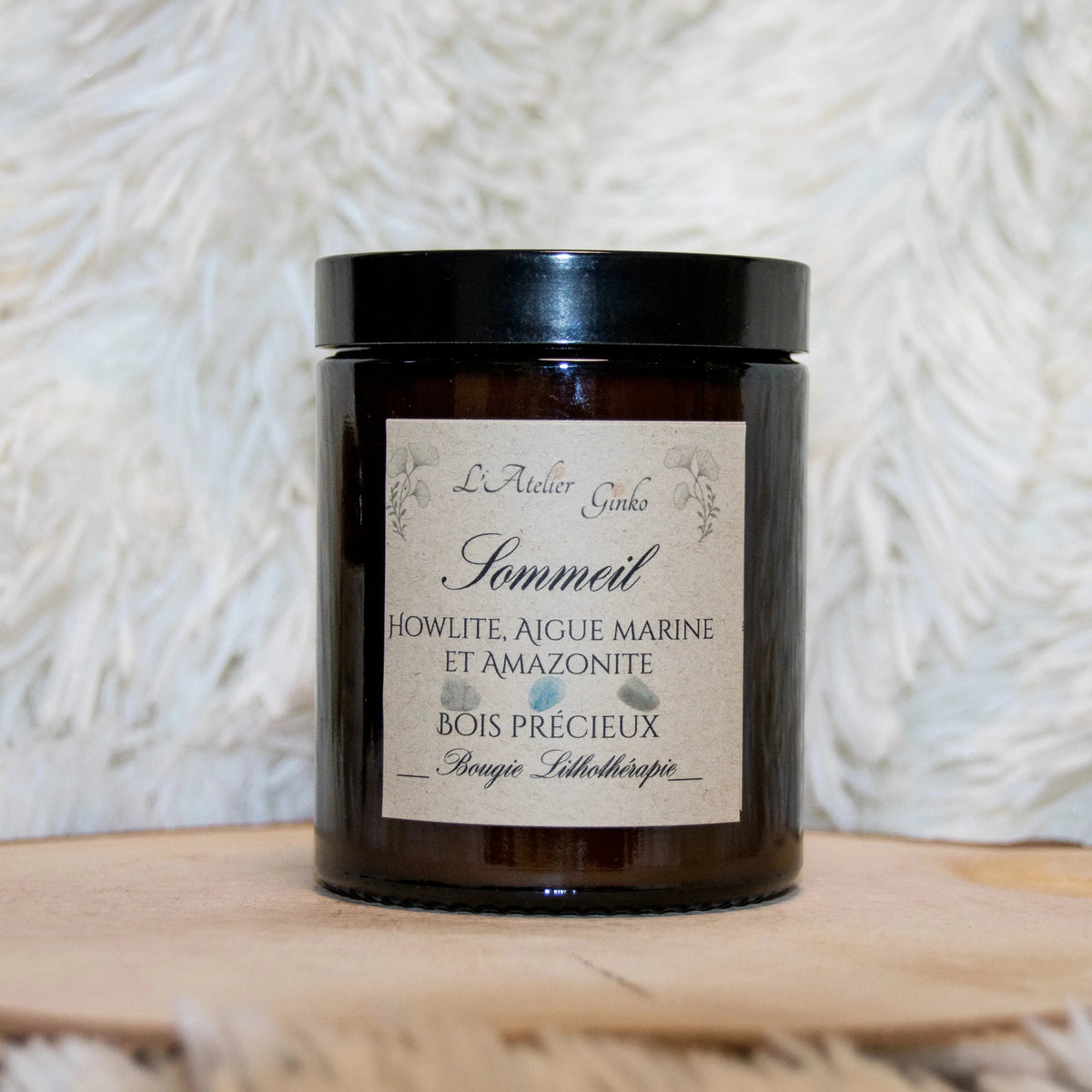 Bougie parfumée Lithothérapie Sommeil - L'Atelier Ginko - Boutique en Ligne