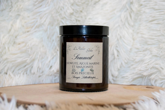 Bougie parfumée Lithothérapie Sommeil - L'Atelier Ginko - Boutique en Ligne