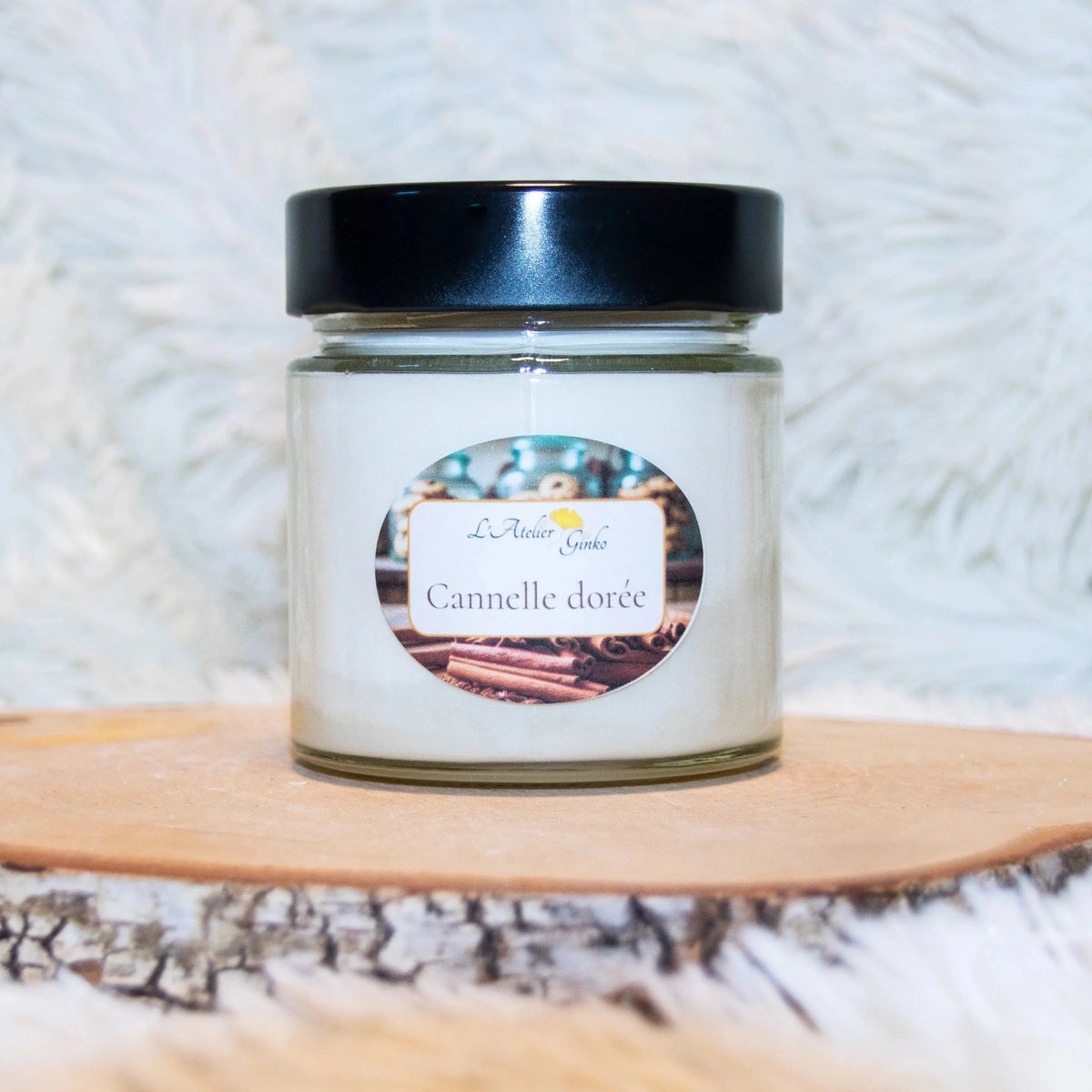 Bougie Cannelle 180g cire soja Noël - L'Atelier Ginko