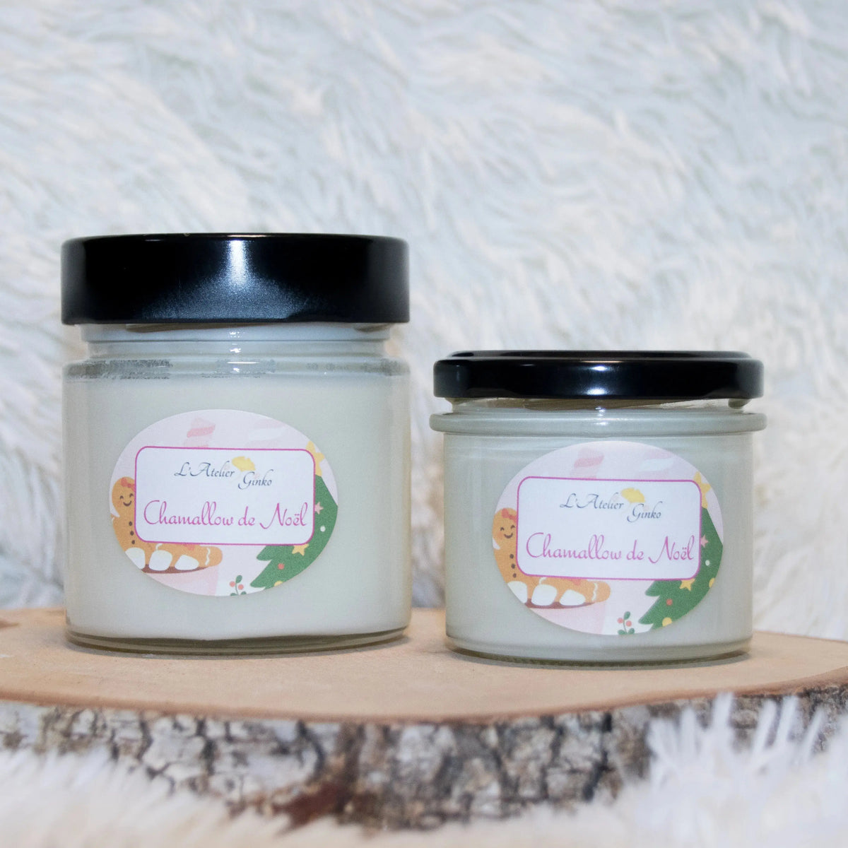 Bougie parfumée Chamallow de Noël - L'Atelier Ginko - Boutique en Ligne