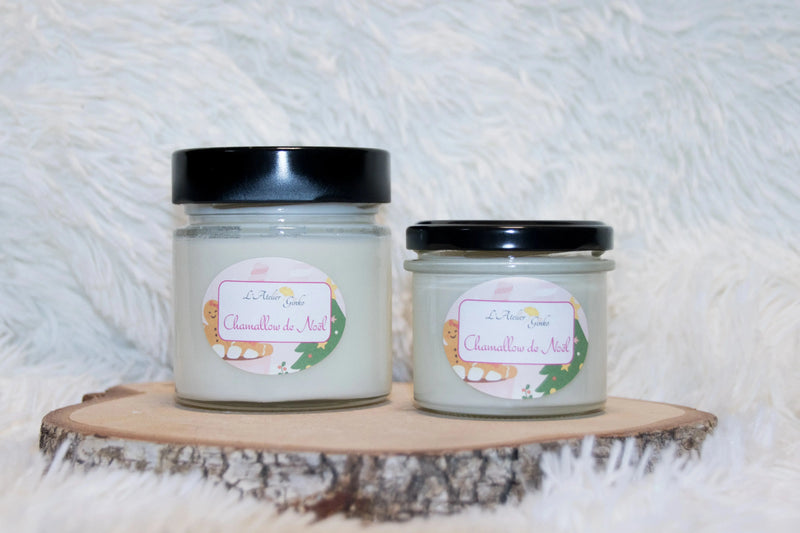 Bougie parfumée Chamallow de Noël - L'Atelier Ginko - Boutique en Ligne
