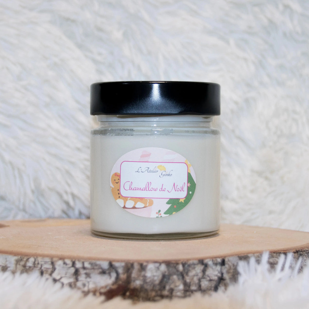 Bougie parfumée Chamallow de Noël - L'Atelier Ginko - Boutique en Ligne