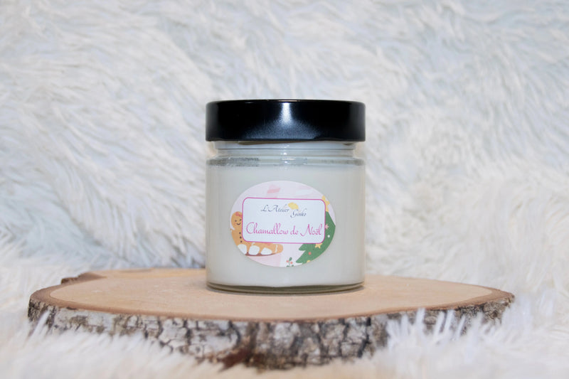 Bougie parfumée Chamallow de Noël - L'Atelier Ginko - Boutique en Ligne