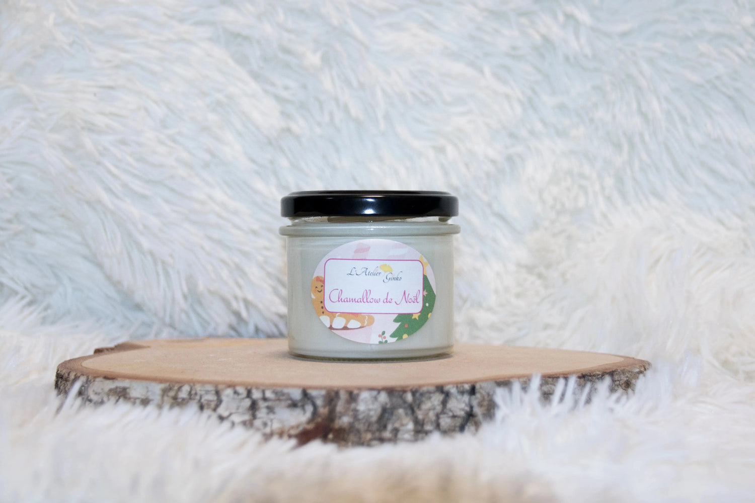 Bougie parfumée Chamallow de Noël - L'Atelier Ginko - Boutique en Ligne