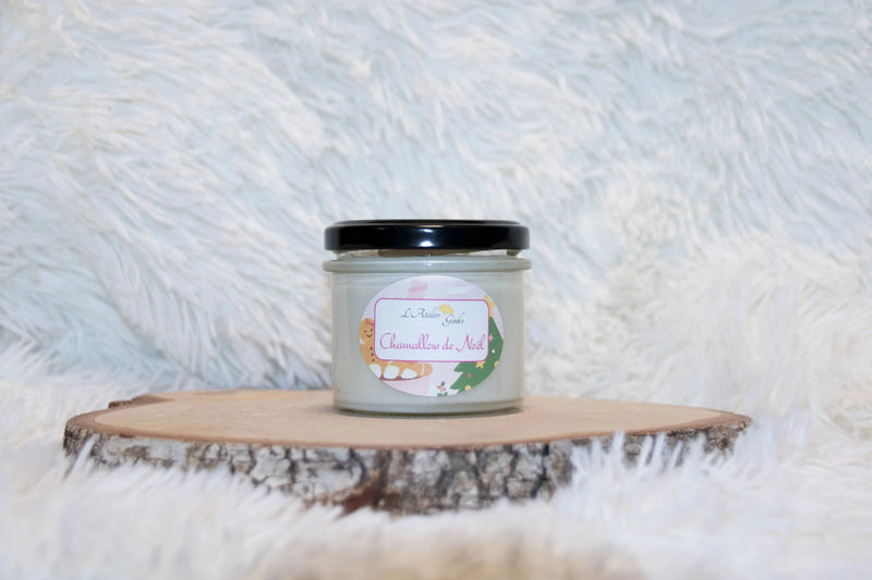 Bougie parfumée Chamallow de Noël - L'Atelier Ginko - Boutique en Ligne