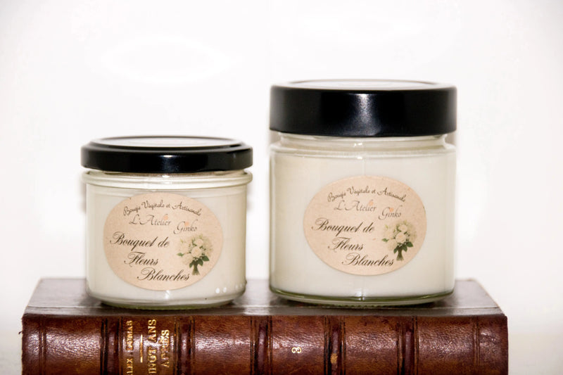 Bougie parfumée Bouquet de Fleurs blanches L'Atelier Ginko - Boutique en Ligne