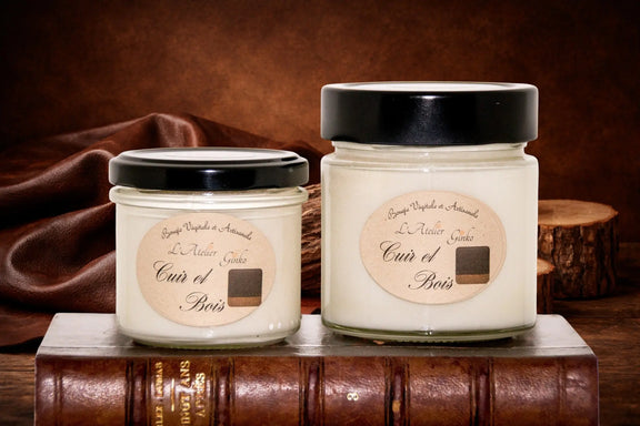 Bougie parfumée Cuir et bois L'Atelier Ginko - Boutique en Ligne