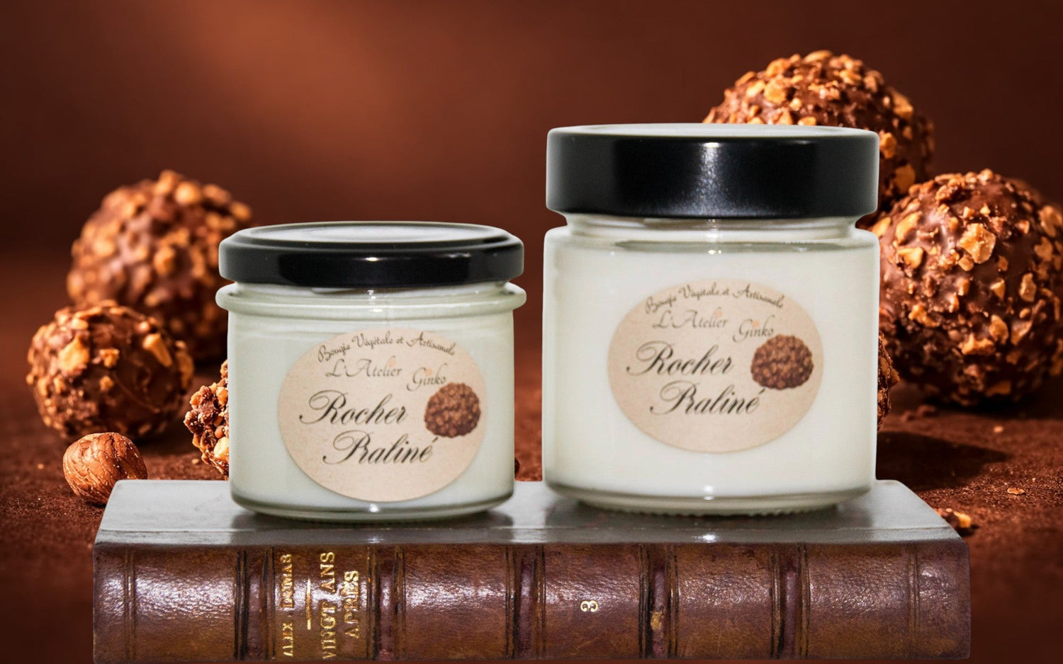 Bougie parfumée Rocher praliné L'Atelier Ginko - Boutique en Ligne