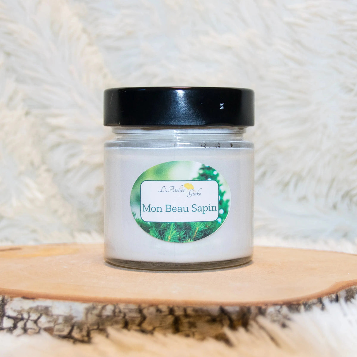 Bougie Mon Beau Sapin 180g cire soja Noël - L'Atelier Ginko