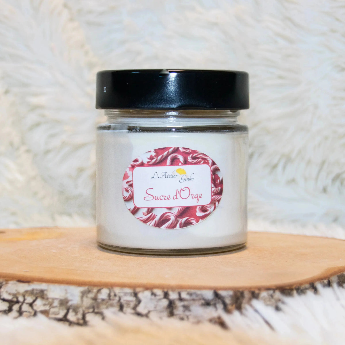 Bougie Sucre d'orge 180g cire soja Noël - L'Atelier Ginko