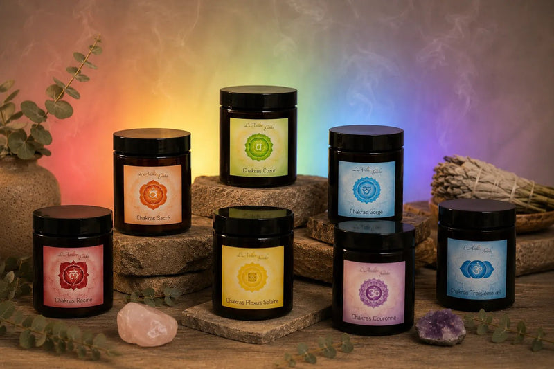 Box de Bougies parfumées 7 Chakras - L'Atelier Ginko - Boutique en Ligne