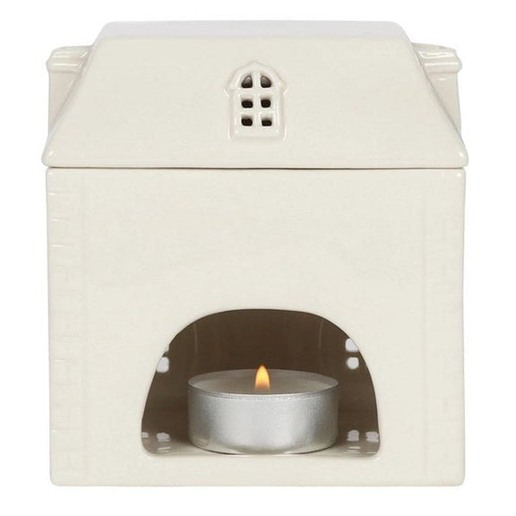 Brûle-Parfum Maison Blanche – Céramique Cocooning - L'Atelier Ginko - Boutique en Ligne